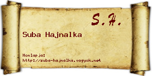 Suba Hajnalka névjegykártya